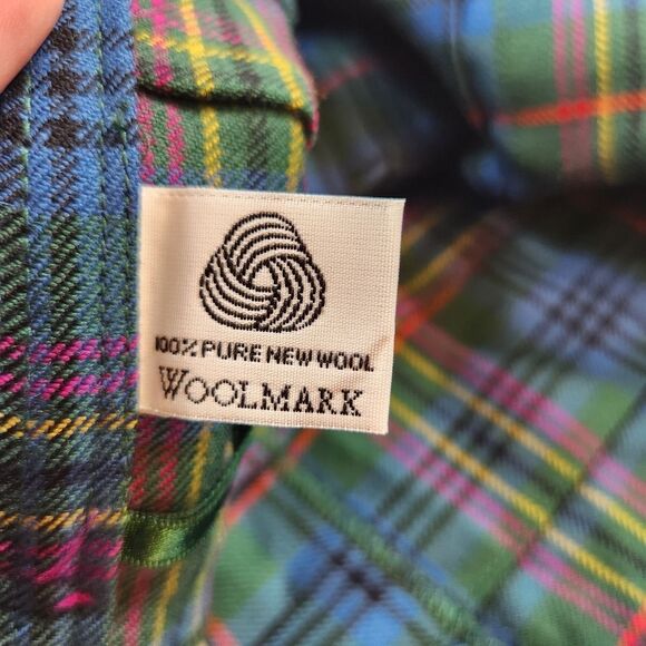 VTG Ralph Lauren Wool Tartan Plaid Pleated Belted Wrap Mini Skirt Sz 10 - Picture 10 of 13